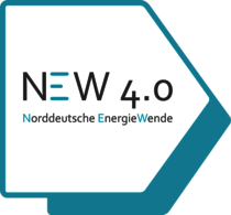 Das Logo von NEW 4.0 in den Farben Grau und Türkis